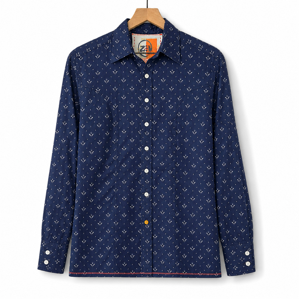 Robert Graham Zen Button Down Casual Shirt Size Medium Navy Blue Lightweight